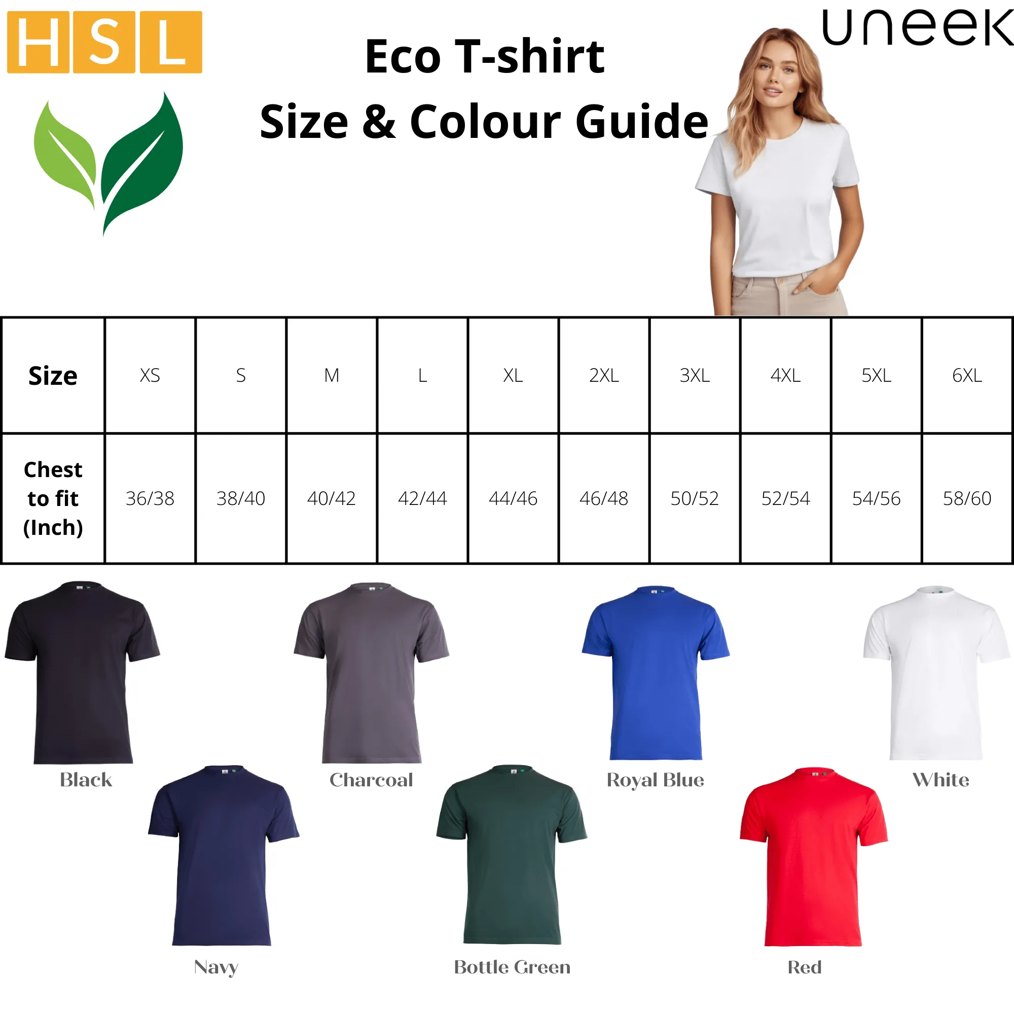 50 For £325 Uneek Eco T-Shirt Bundle Deal