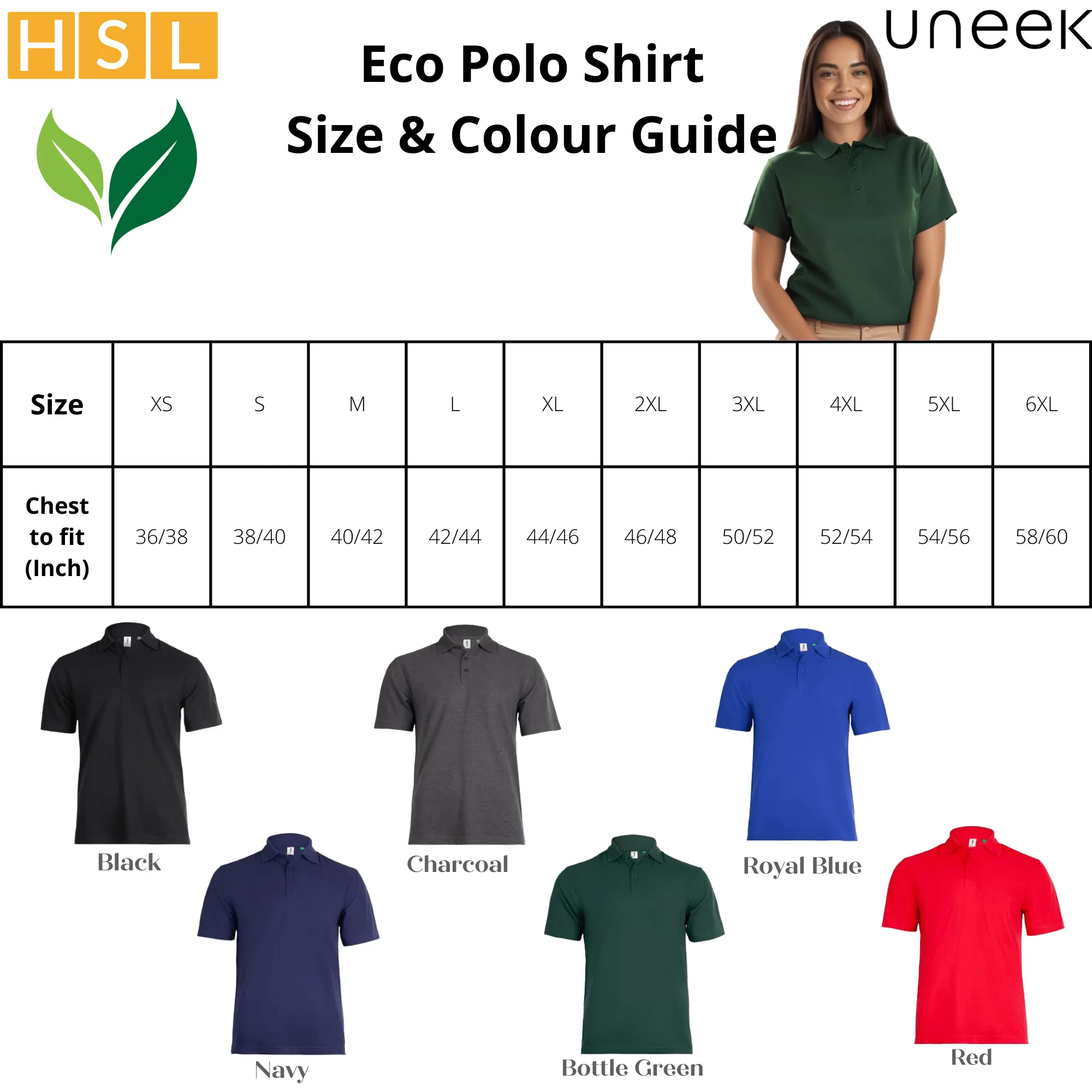 50 For £400 Uneek Eco Polo Shirt Bundle Deal