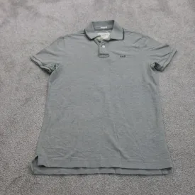 Abercrombie & Fitch Mens Polo Shirt Muscle Short Sleeves High Low Gray SZ Medium