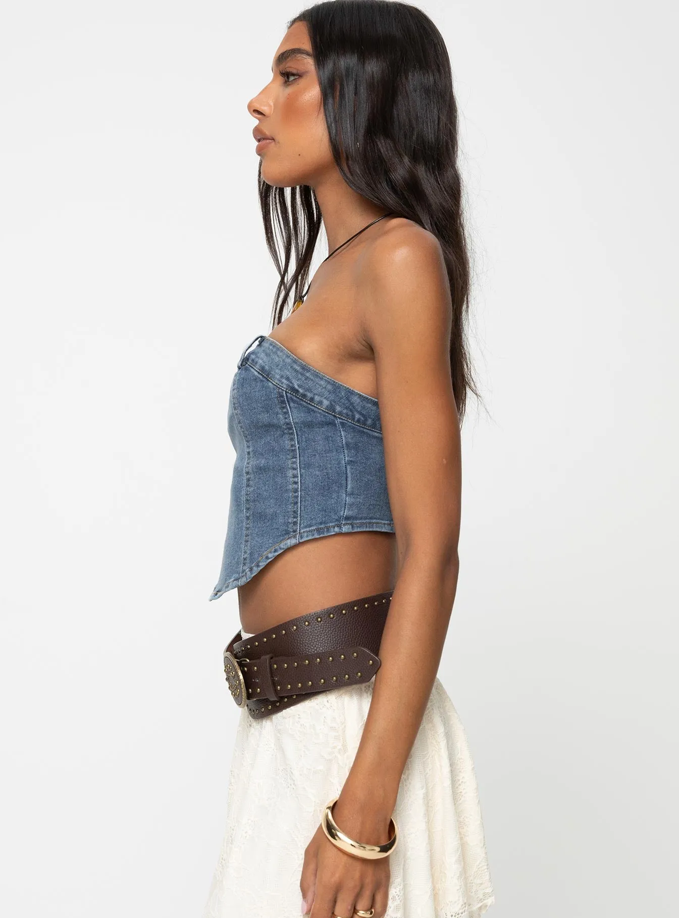 Alexian Strapless Top Denim