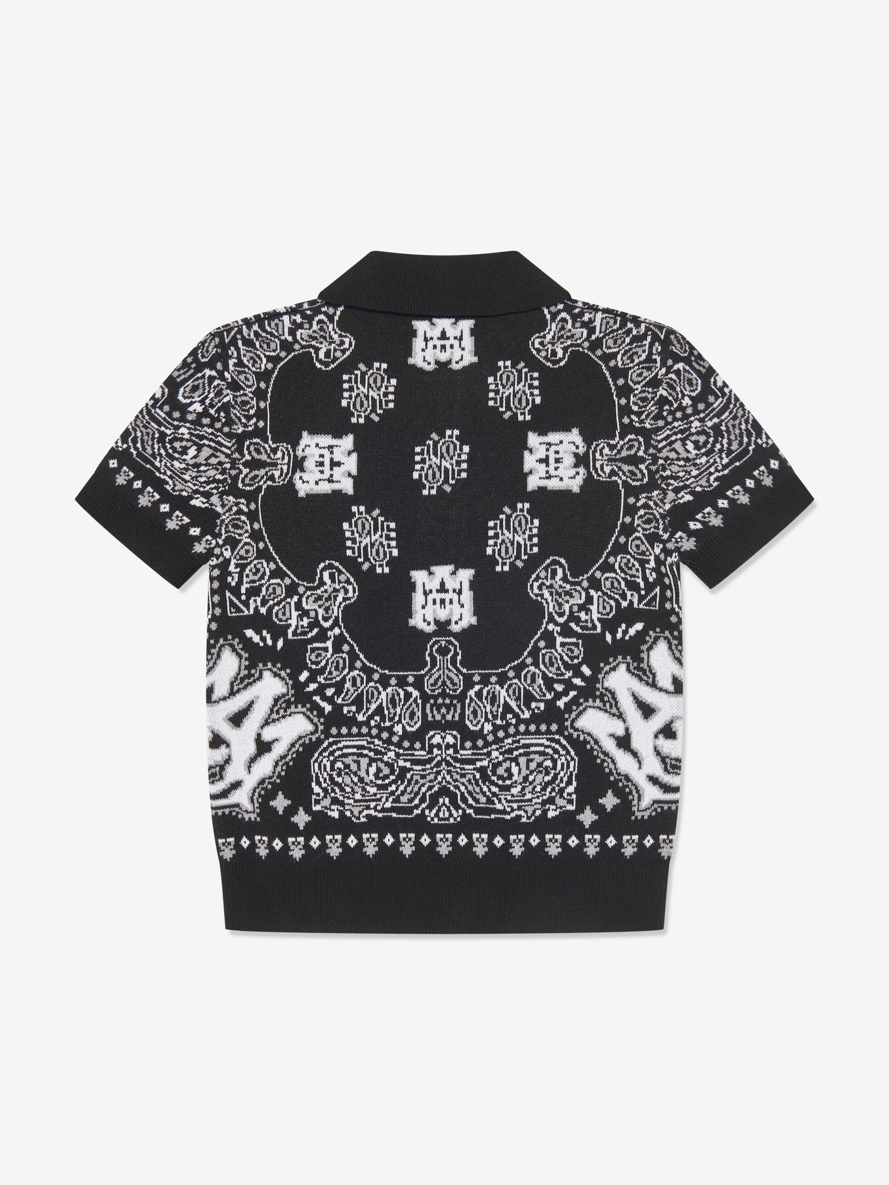 Amiri Boys Bandana Polo Shirt in Black