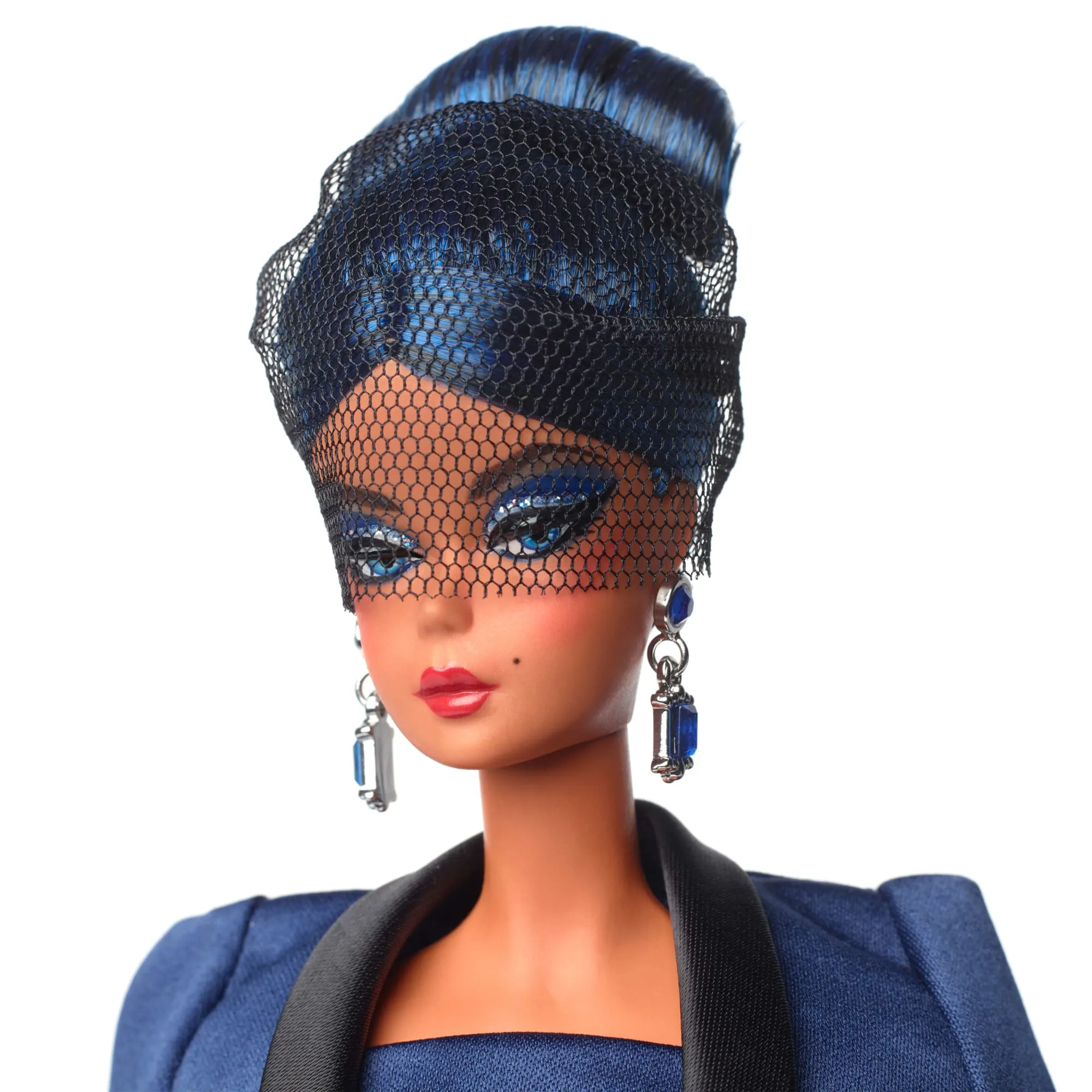 Barbie Fashion Model Collection Sapphire Anniversary Collectible Doll in A Blue Tuxedo Jacket And Dress