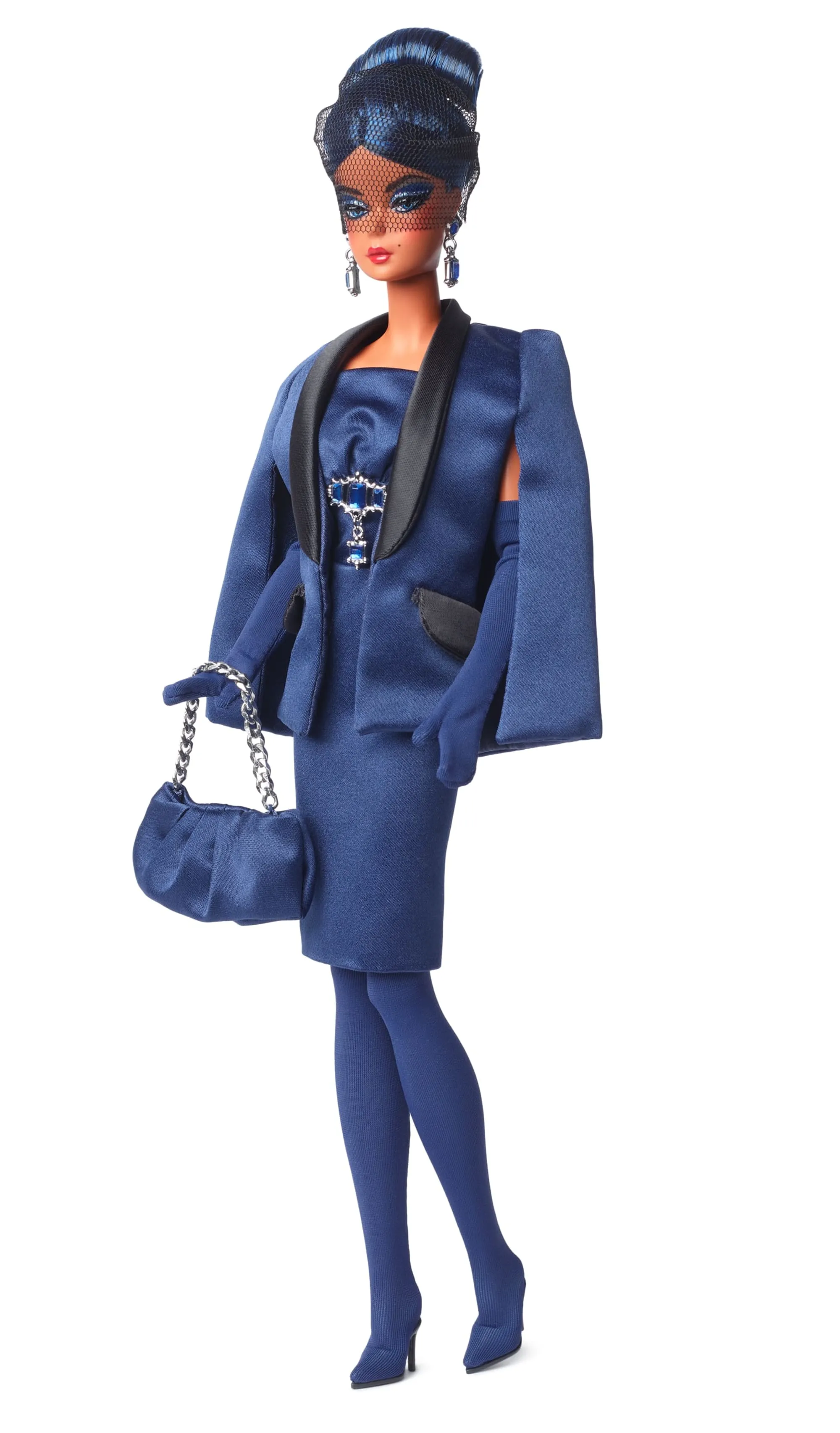 Barbie Fashion Model Collection Sapphire Anniversary Collectible Doll in A Blue Tuxedo Jacket And Dress