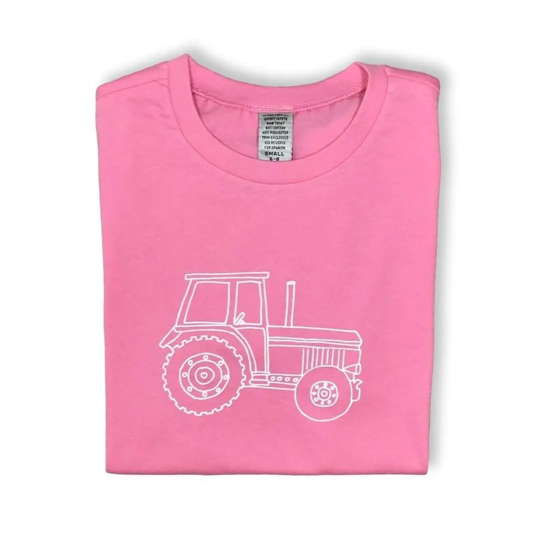 Big Pink Tractor Short Sleeve Tee