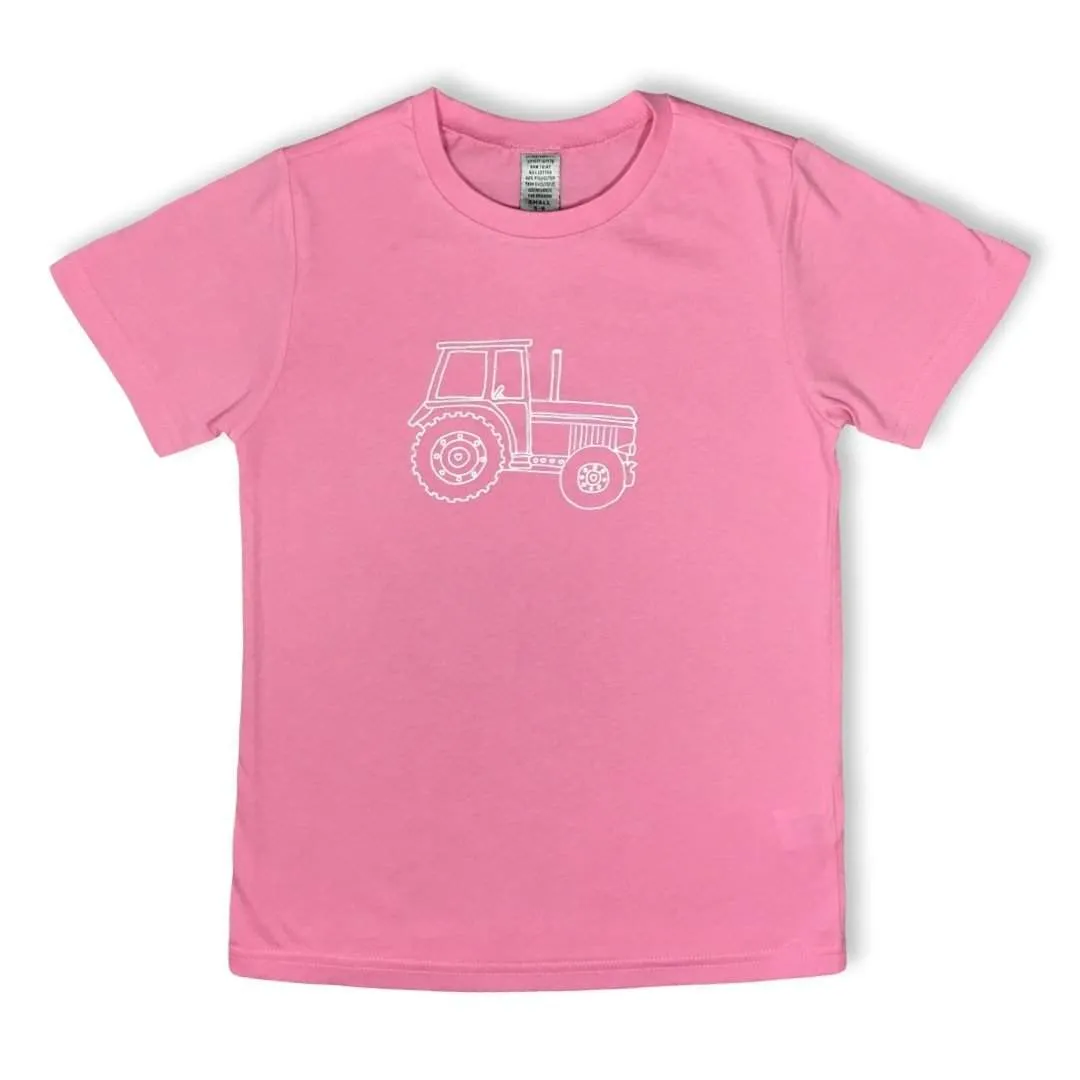 Big Pink Tractor Short Sleeve Tee