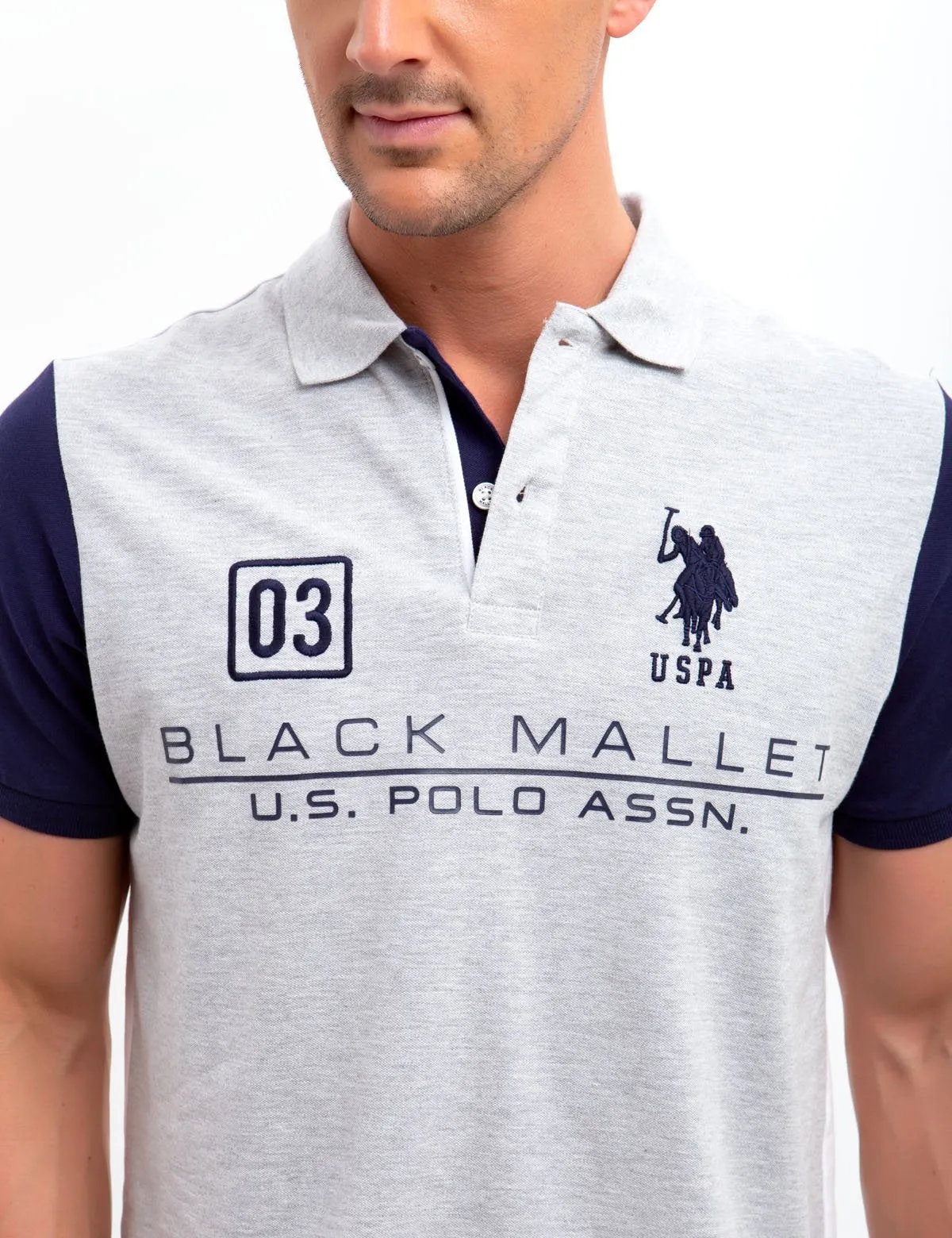 BLACK MALLET LOGO POLO SHIRT