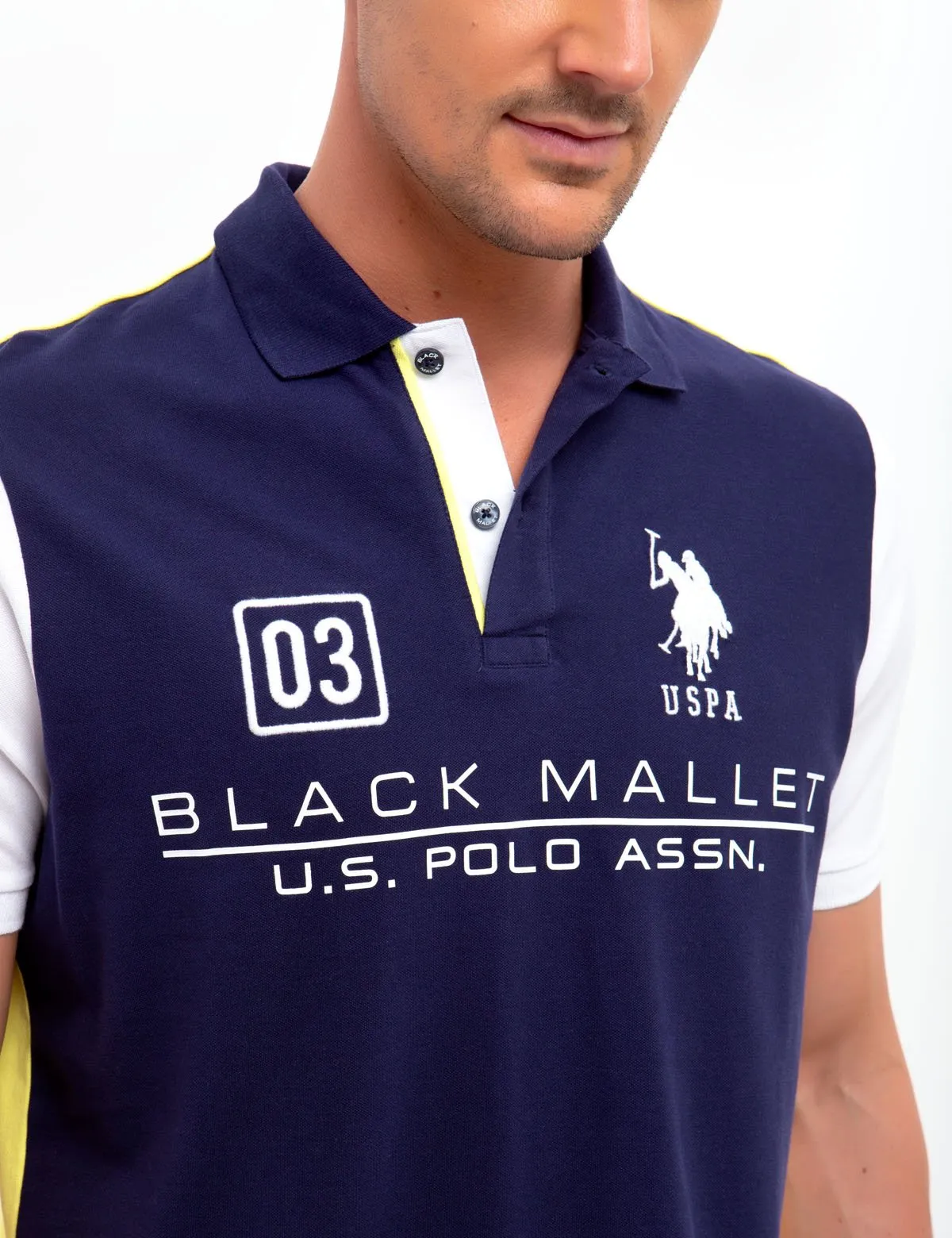 BLACK MALLET LOGO POLO SHIRT