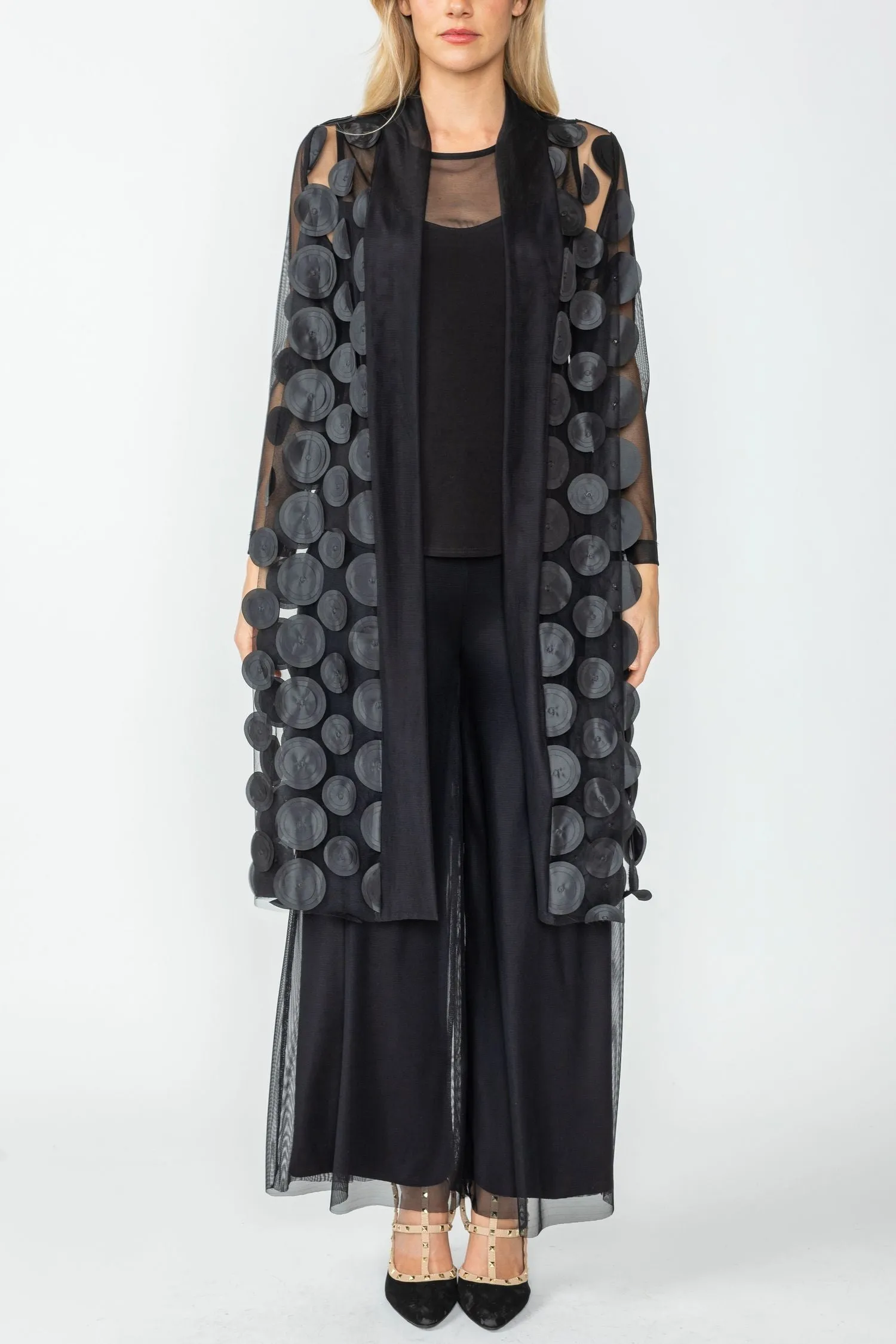 Black Mesh Triangle Midi Jacket