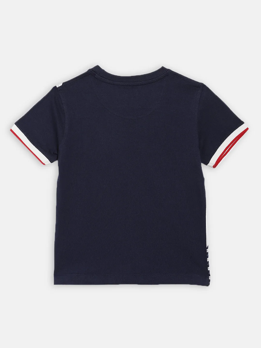 Blue Giraffe Boys Multi Striped Round Neck TShirt