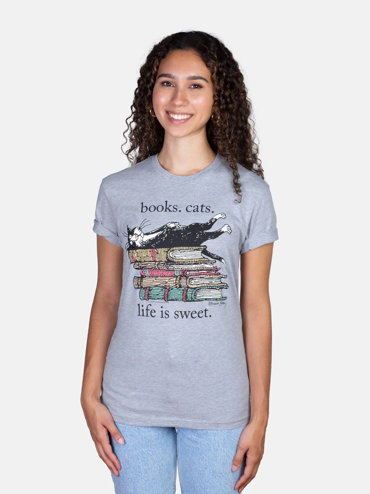 Books. Cats. Life is Sweet. Unisex T-Shirt