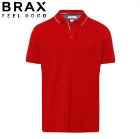 Brax Pete Red Tipped Collar Polo Red