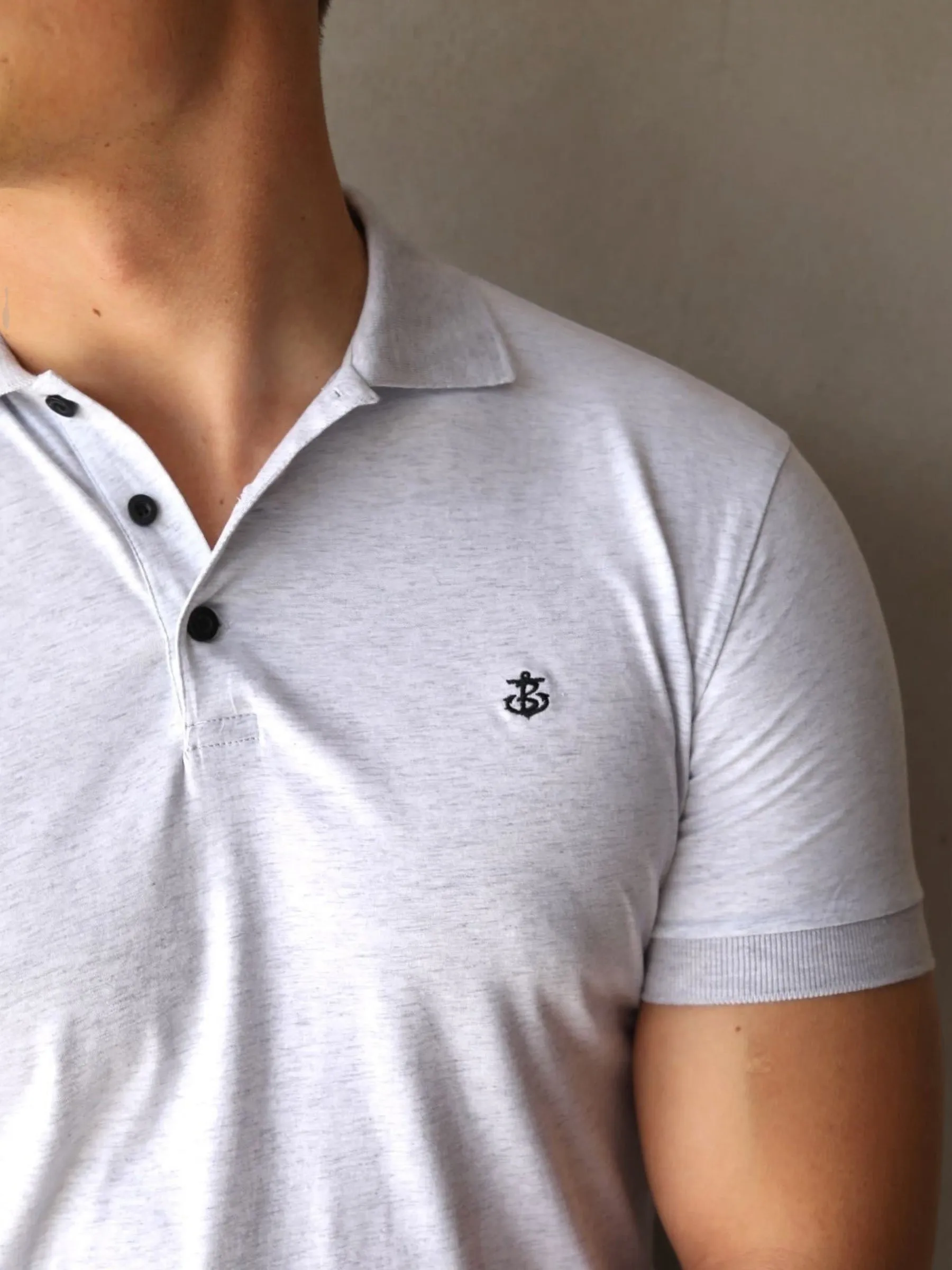 Burton Marl Polo Shirt - Marl White