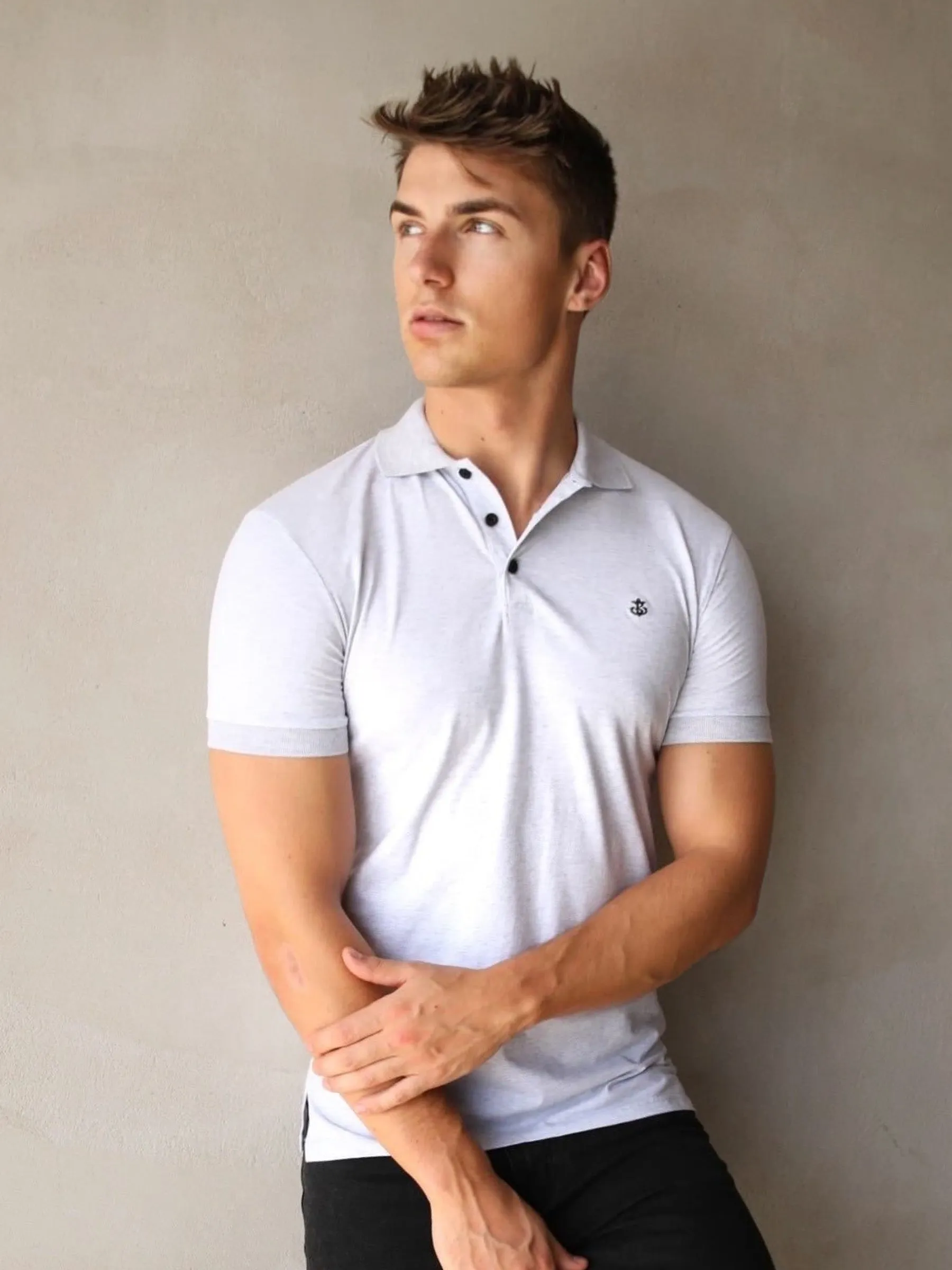 Burton Marl Polo Shirt - Marl White