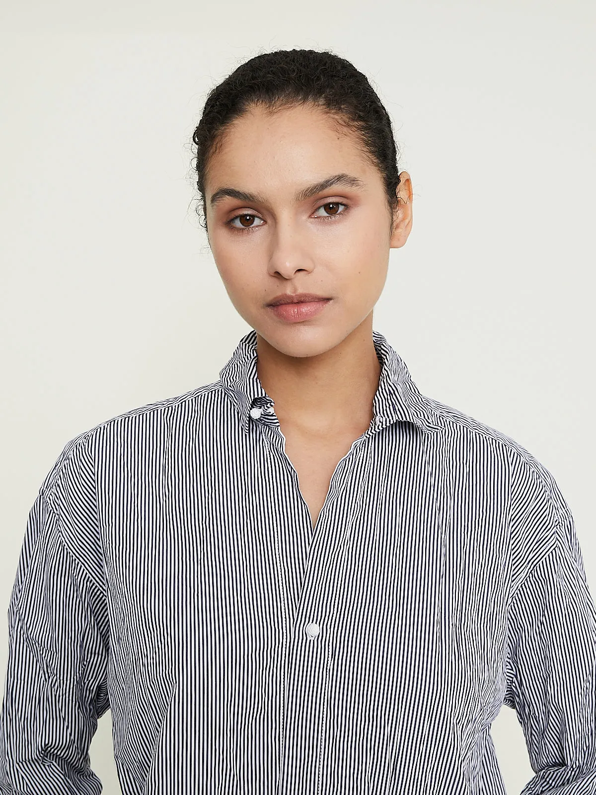 Camicia Shirt Uomo Staffy Lavata in White/Blue Stripe