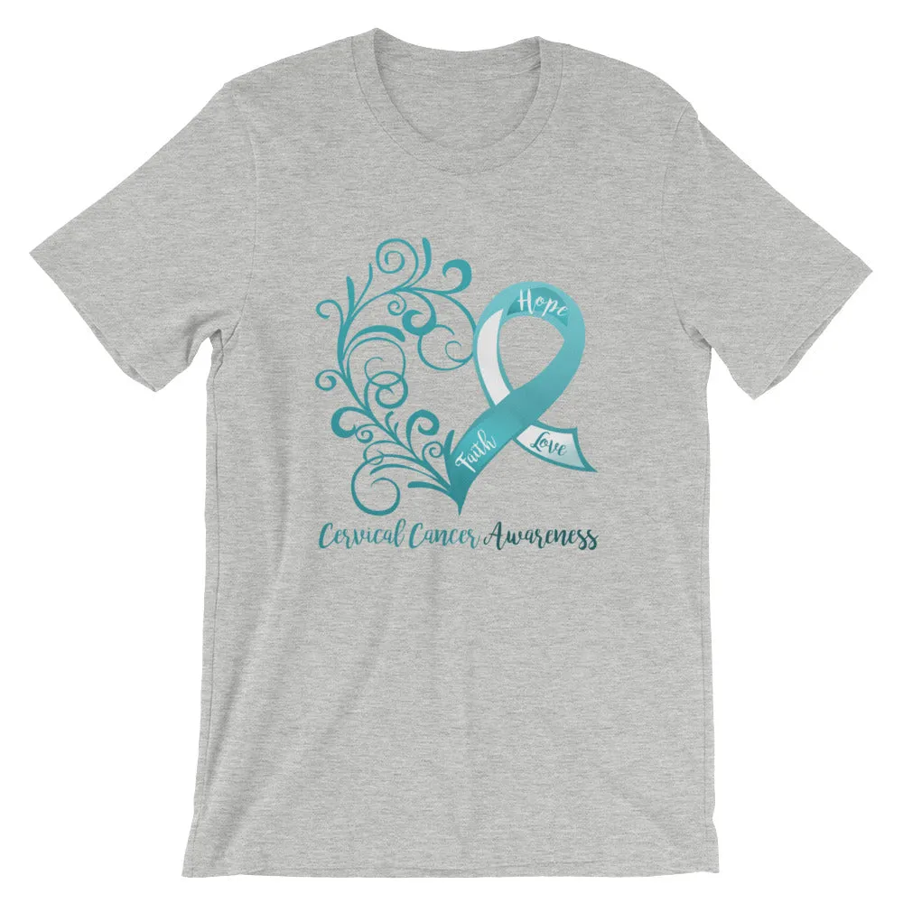 Cervical Cancer Awareness Heart T-Shirt - Several Colors Available