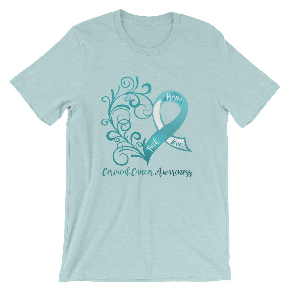 Cervical Cancer Awareness Heart T-Shirt - Several Colors Available