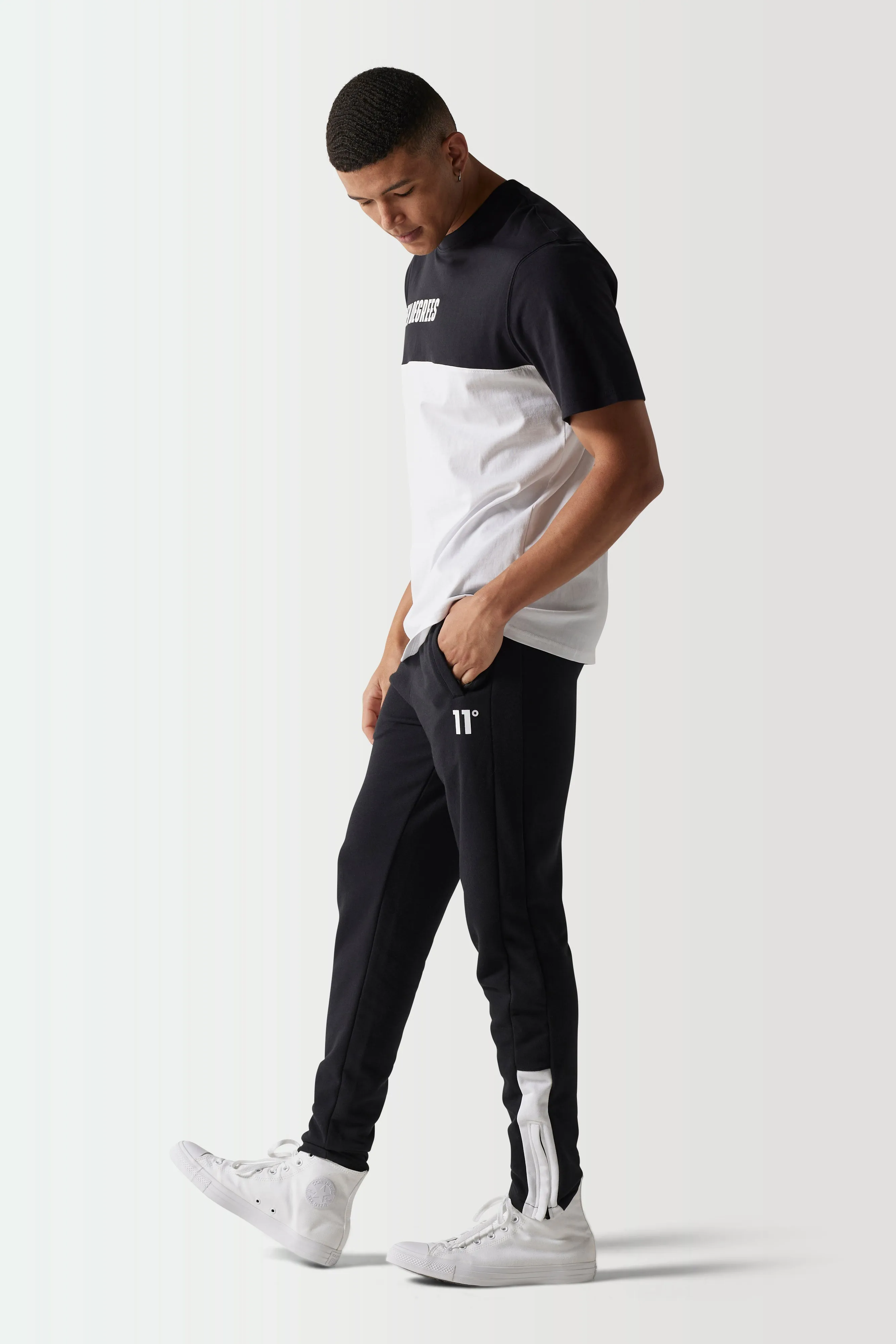 Colour Block T-Shirt - White / Black