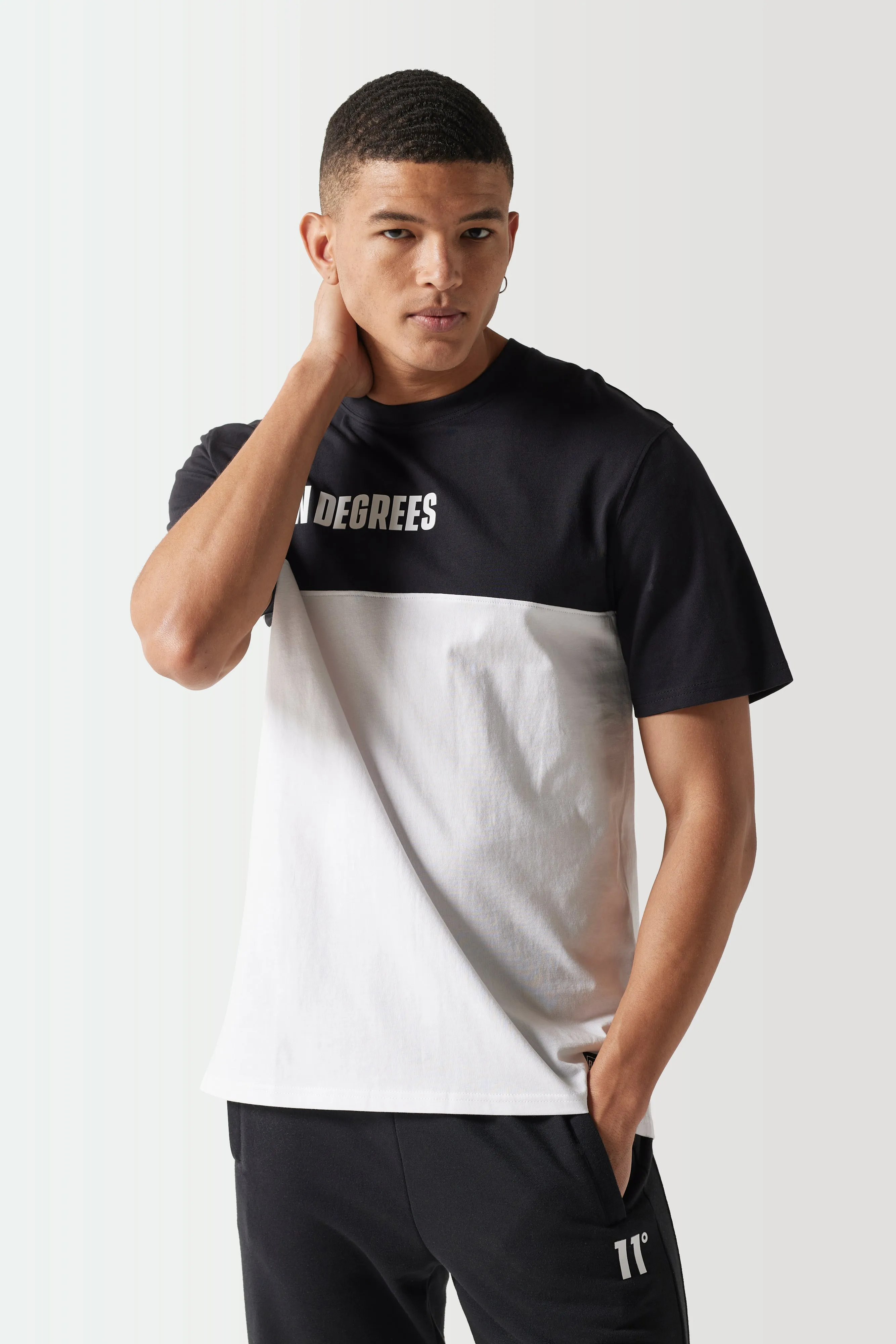 Colour Block T-Shirt - White / Black