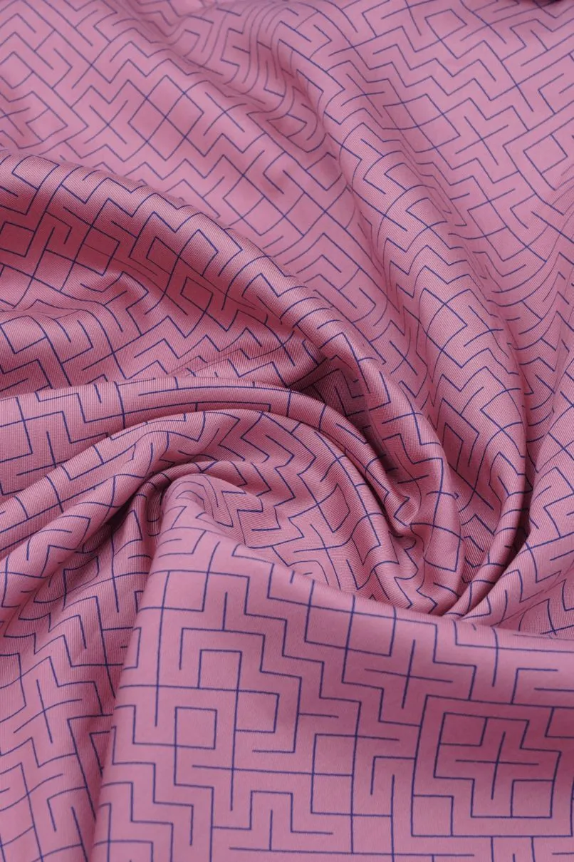 Coral Pink Maze Print -Full-Stain Proof