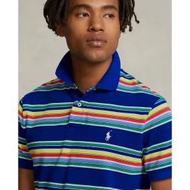 Custom Fit Mesh Polo - Stripe - Heritage Royal Blue Multi