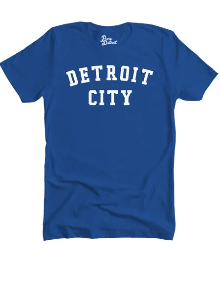 Detroit City Unisex T-shirt - White / Royal Blue