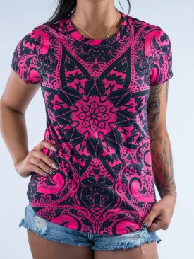 Electro Pink Mandala Women's Crew