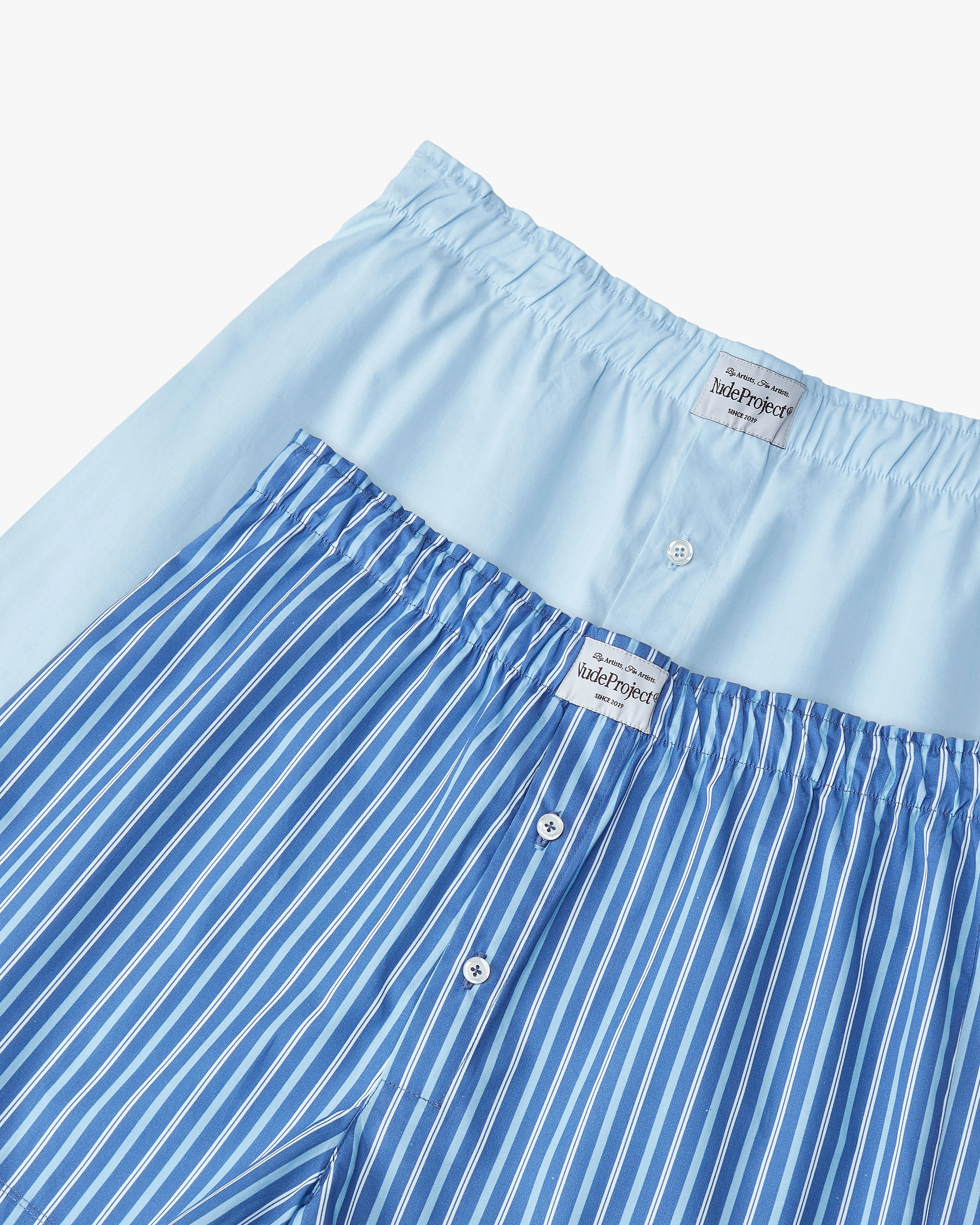 ESSENTIAL BOXER DOUBLE PACK - STRIPED BLUE/BABY BLUE