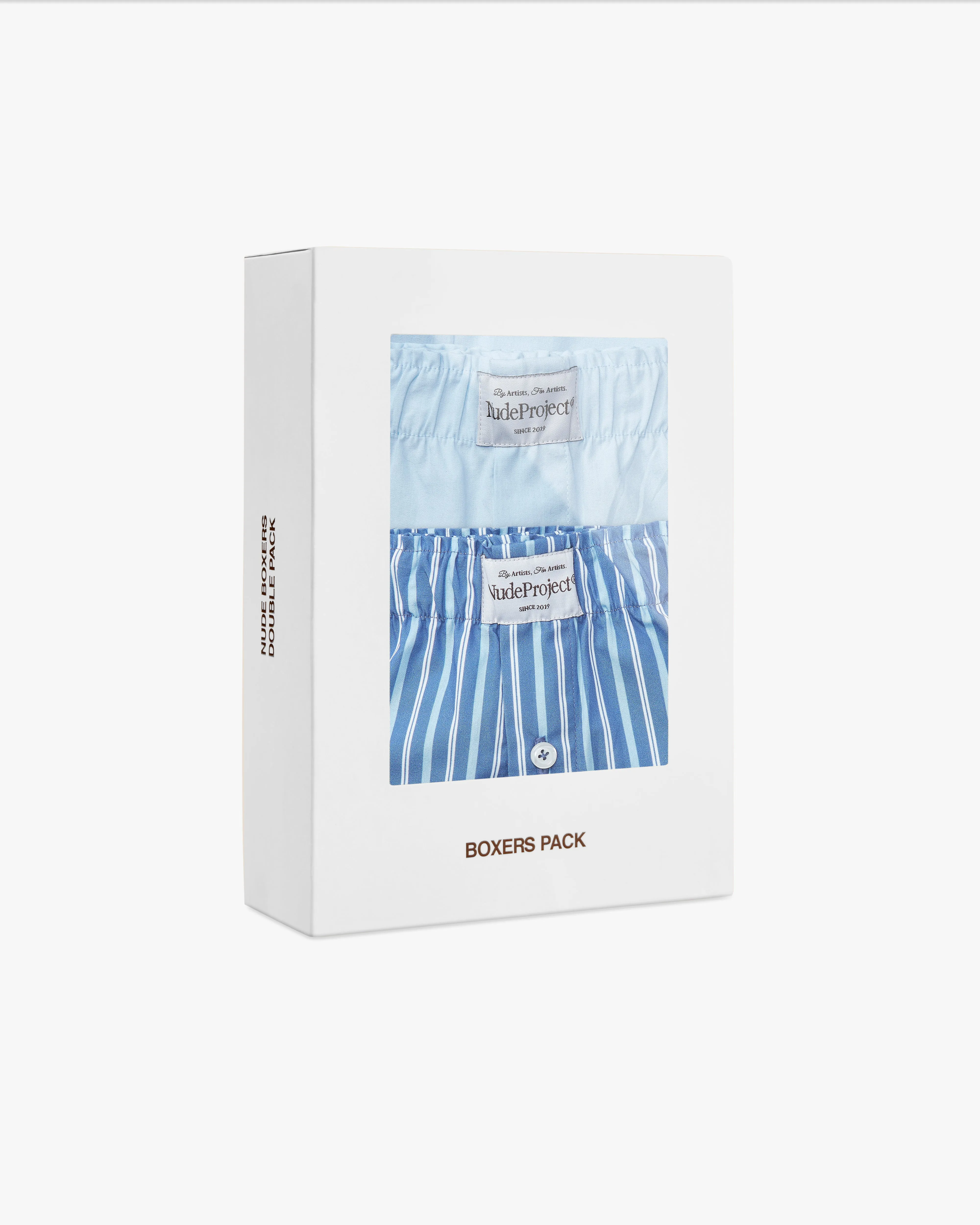 ESSENTIAL BOXER DOUBLE PACK - STRIPED BLUE/BABY BLUE