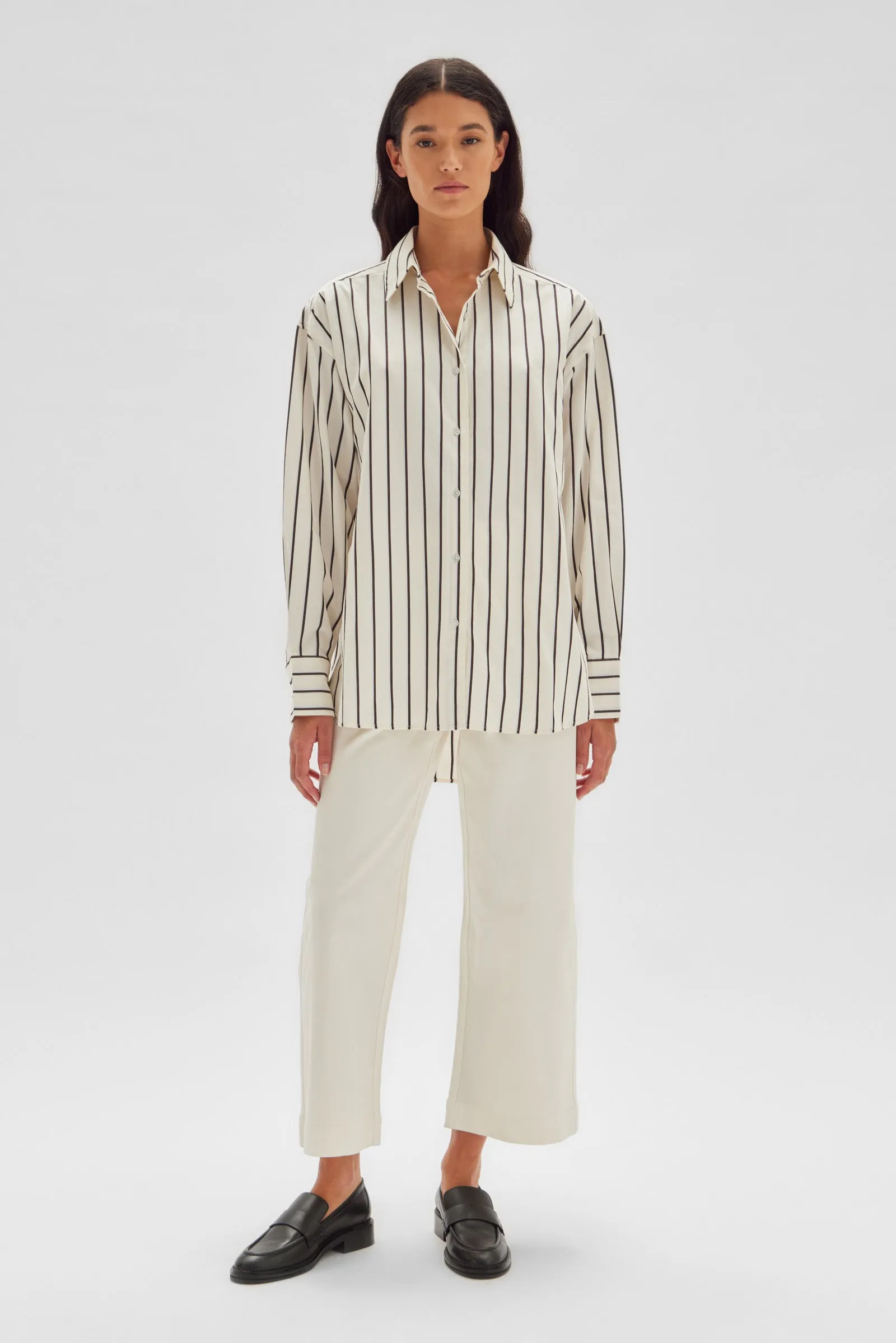 Everyday Poplin Shirt Cocoa Stripe