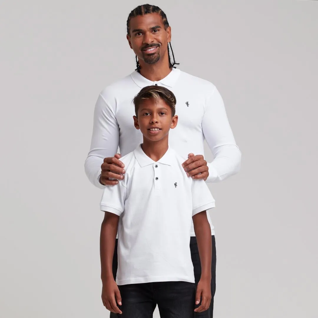 Father Sons Boys Classic White Polo Shirt - FSB021 (LAST CHANCE)