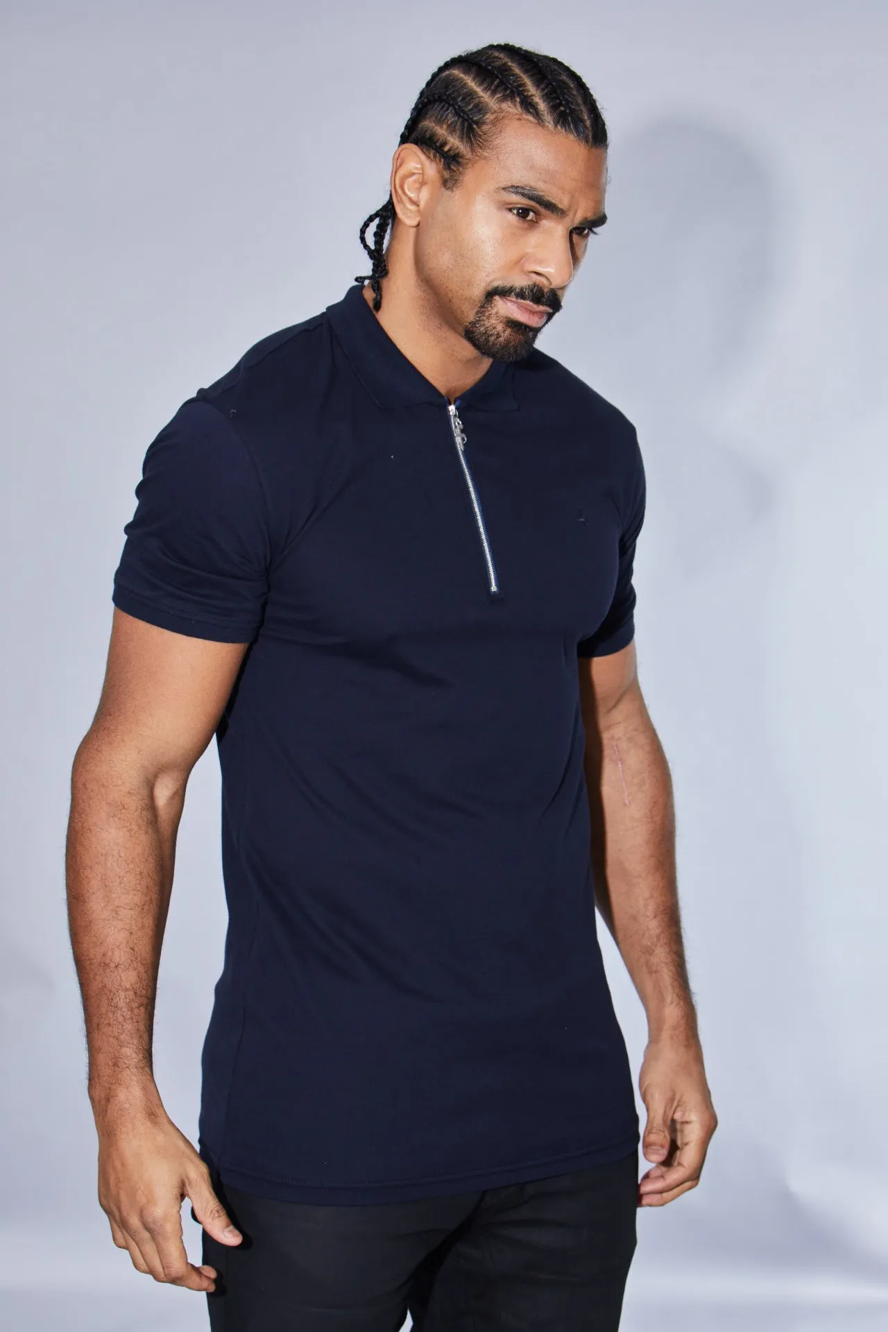 Father Sons Classic Navy Zipped Polo Shirt - FSH029