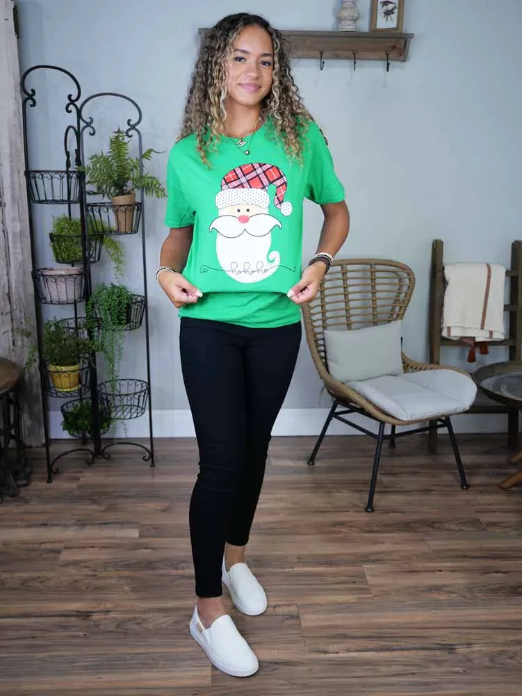 Festive Santa Shirt in Green by Tees2urdoor