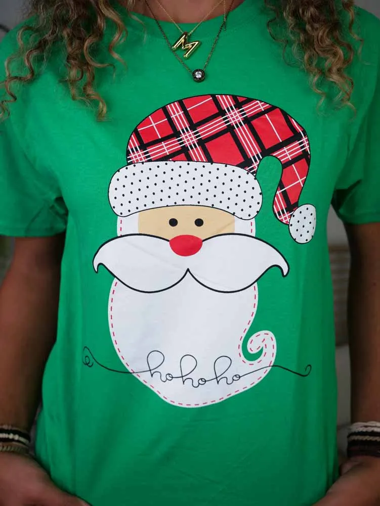 Festive Santa Shirt in Green by Tees2urdoor