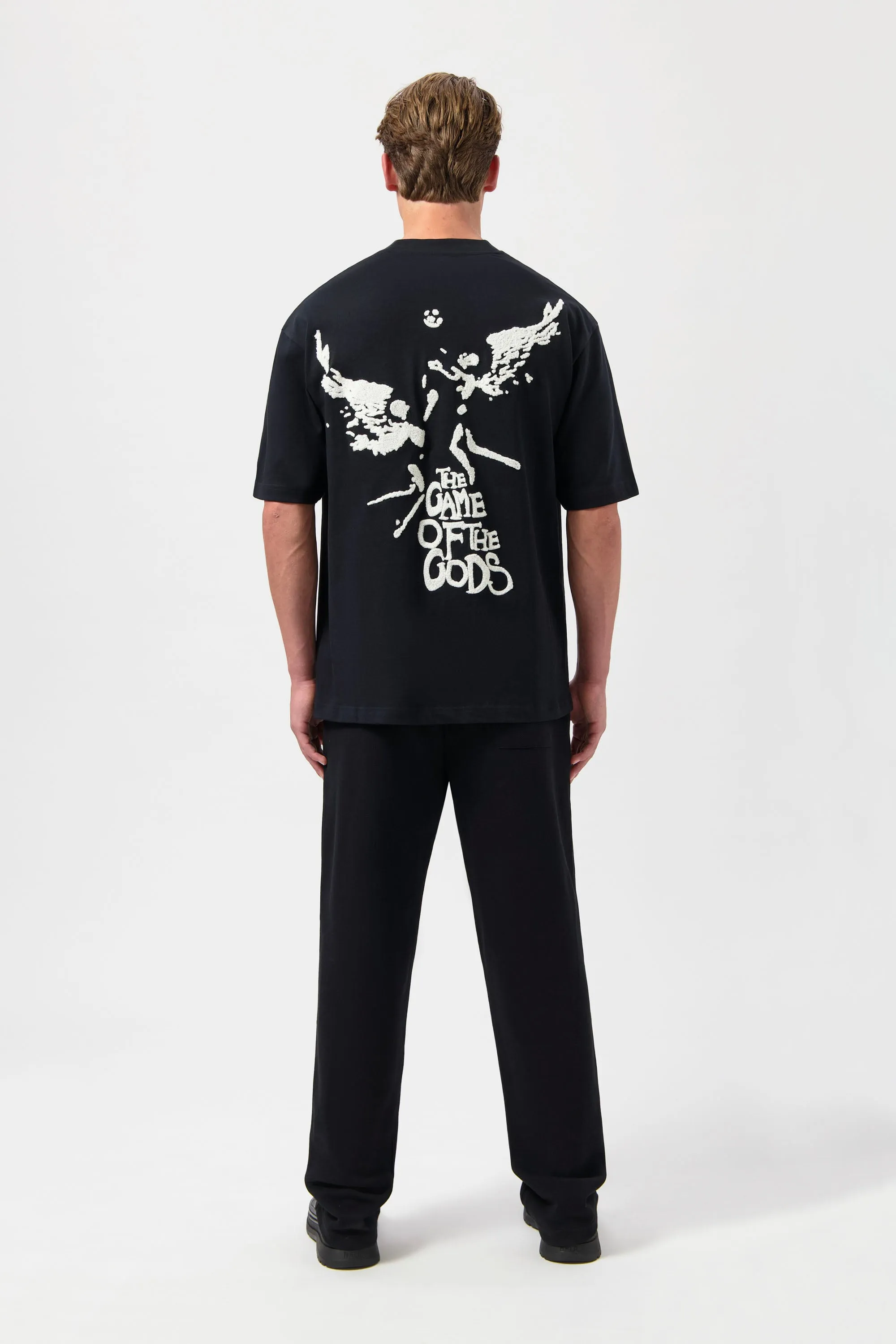 Game of the Gods Graffiti Box Fit T-Shirt Jet Black