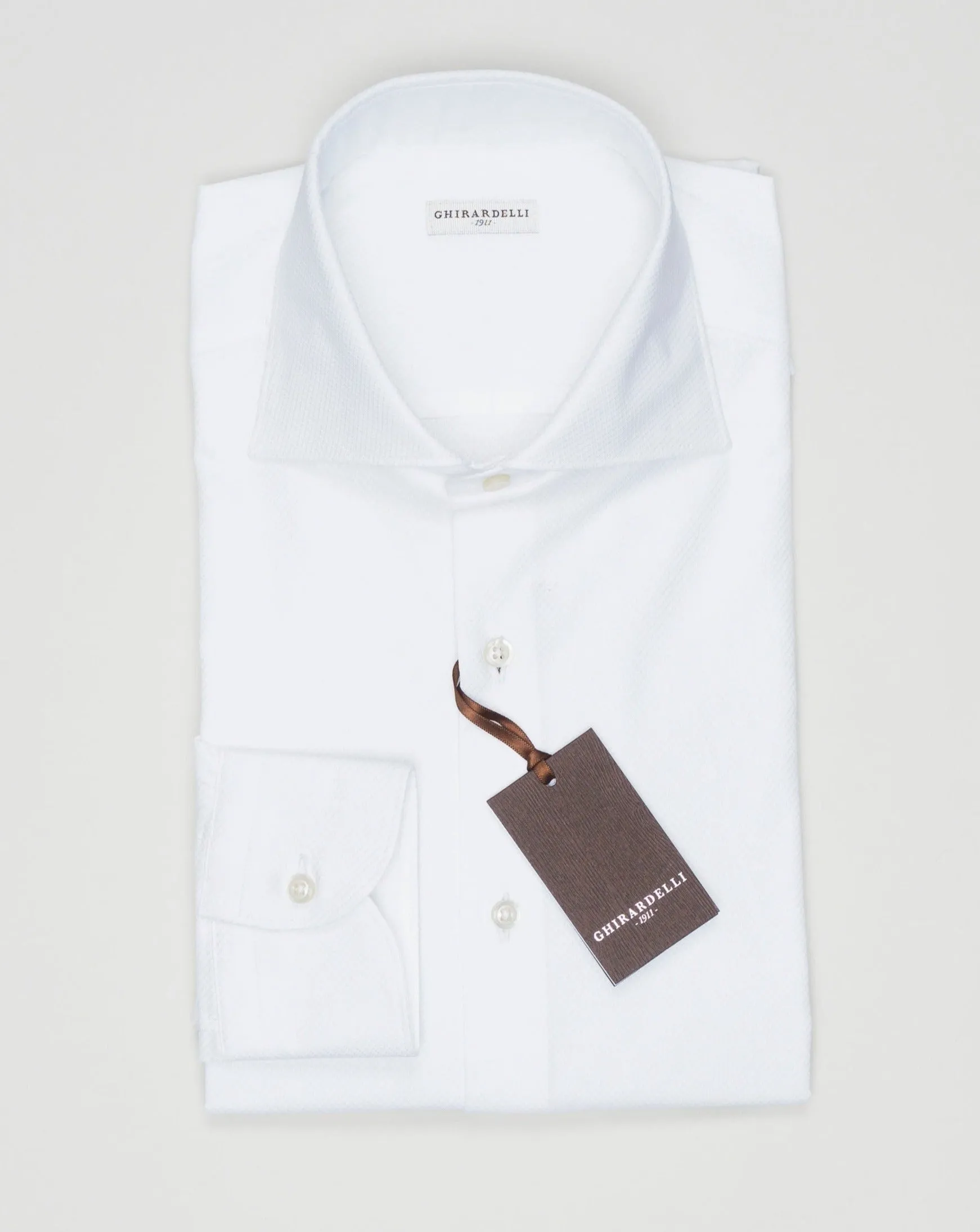 Ghirardelli Structured Cotton Shirt / White