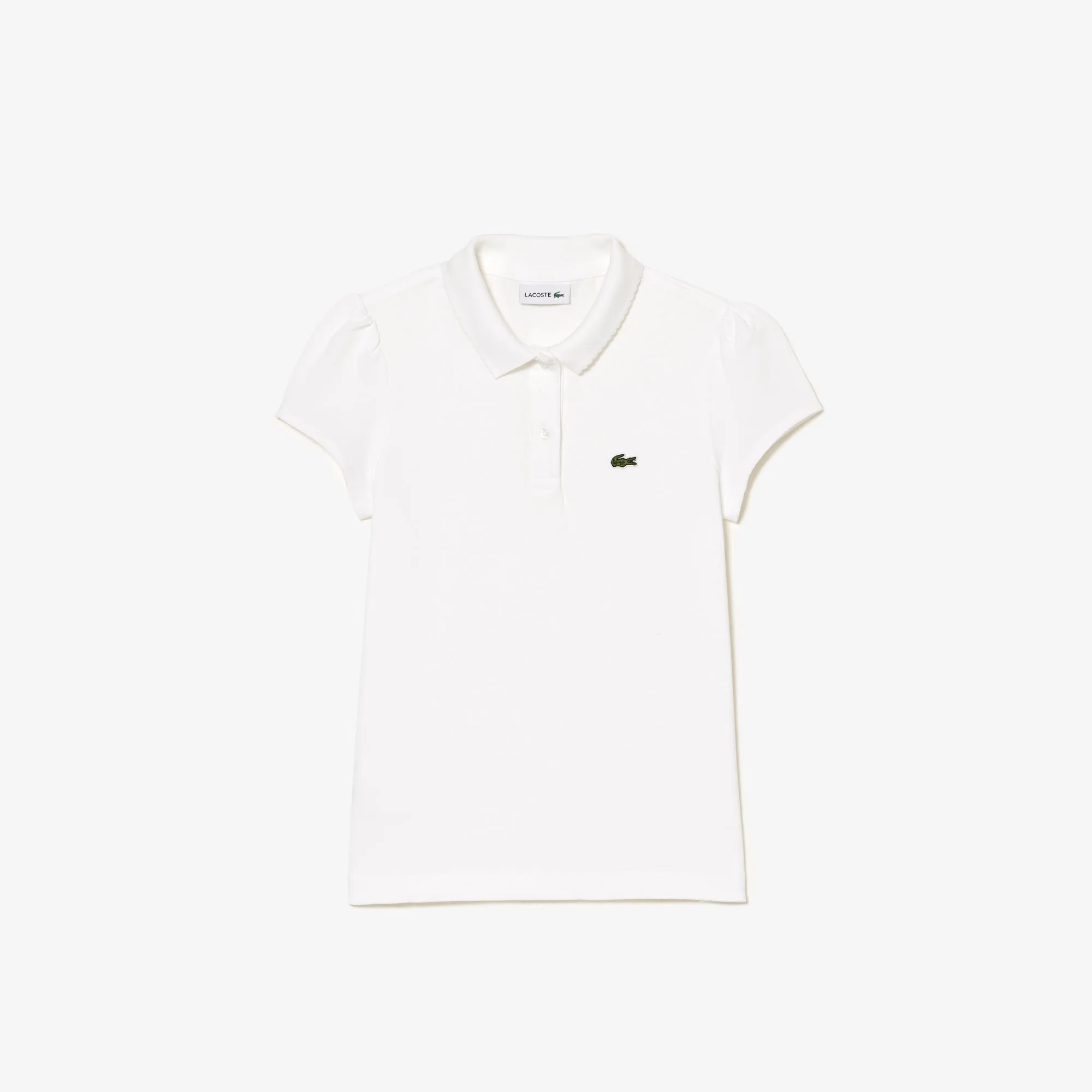 Girls' Lacoste Scalloped Collar Mini Piqué Polo Shirt