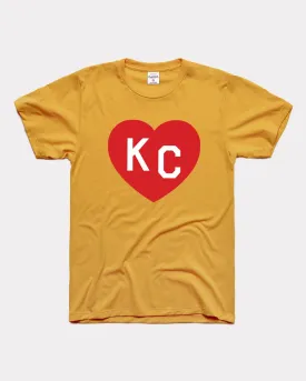 Gold & Red KC Heart Vintage T-Shirt