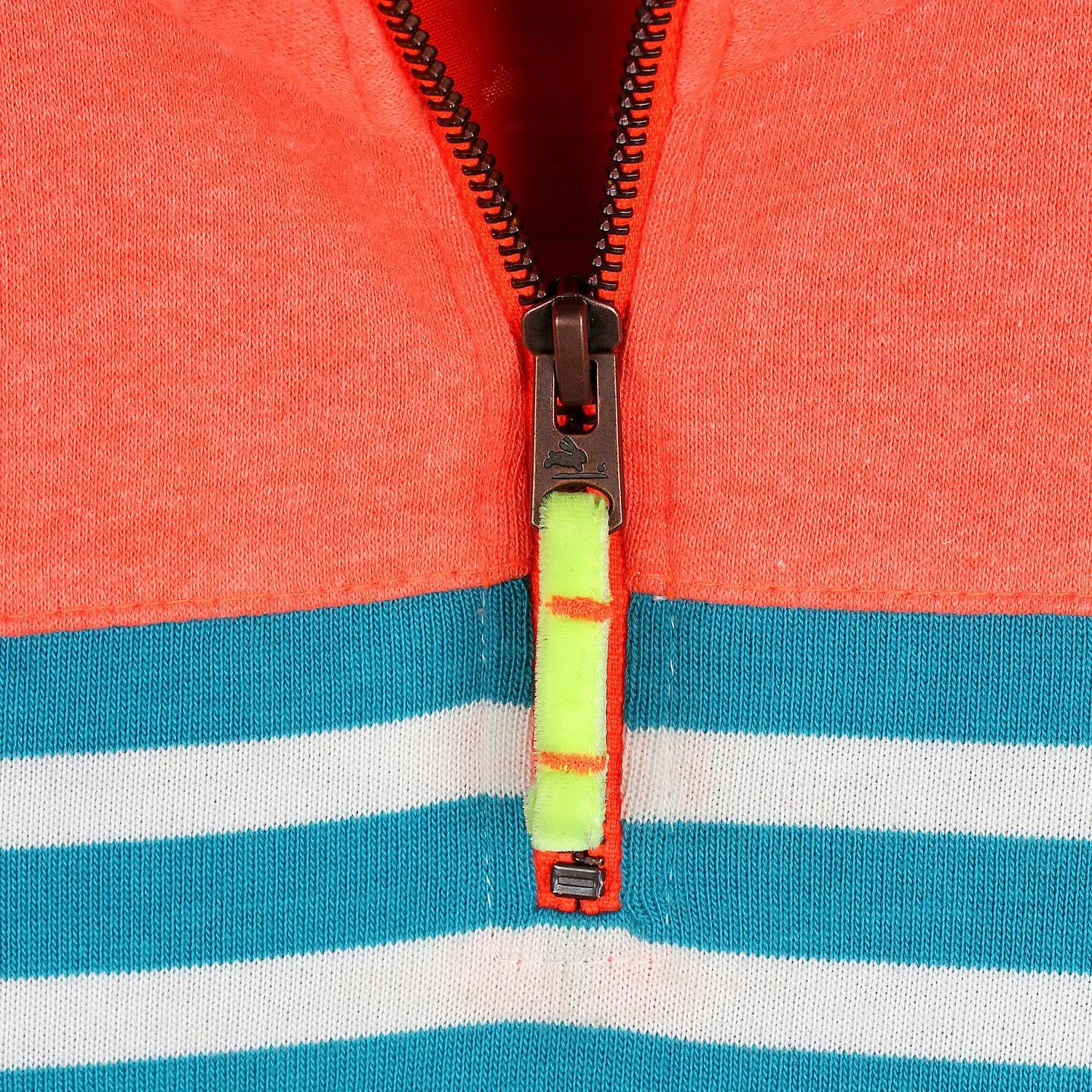 Half Zip Stripe Sweatshirt