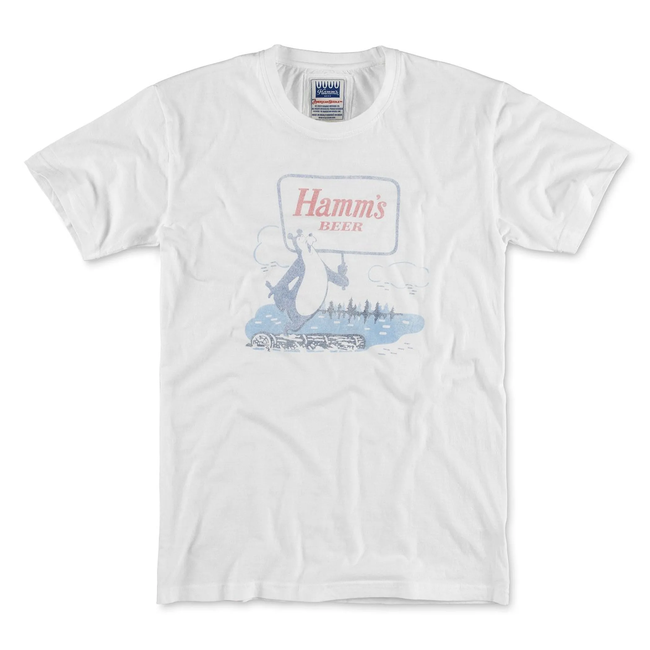 Hamm's Beer Bear Logrolling Vintage Fade T-Shirt