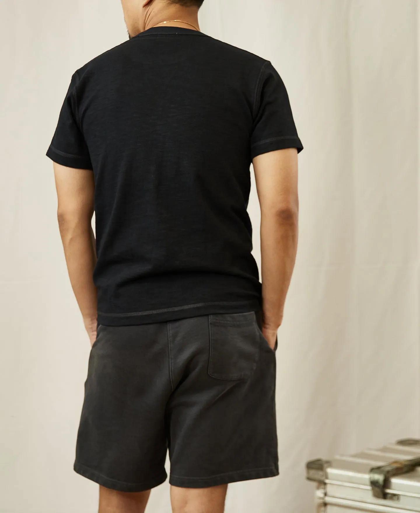 Heavyweight US Cotton Gusset Tubular T-Shirt - Black