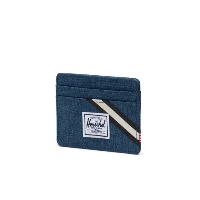 Herschel Charlie Card Holder Wallet Ensign Blue Crosshatch