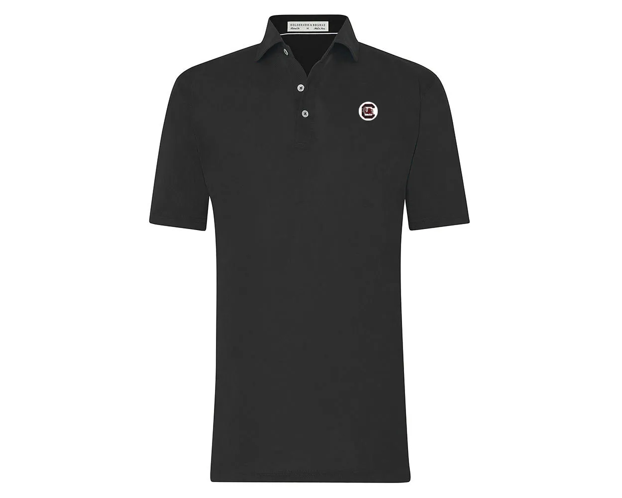 Holderness and Bourne Gamecock Polo: Black with White Circle