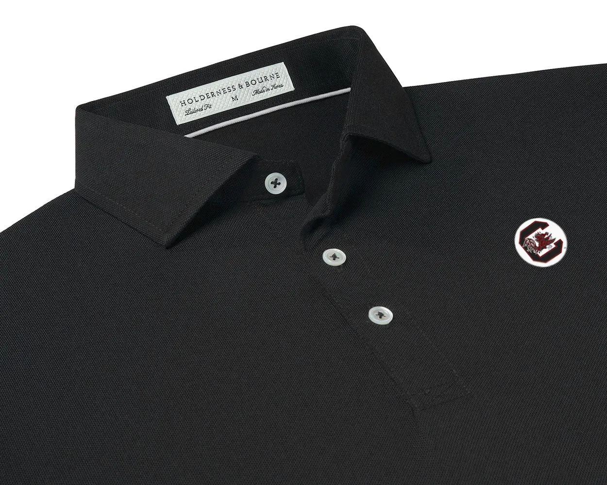 Holderness and Bourne Gamecock Polo: Black with White Circle