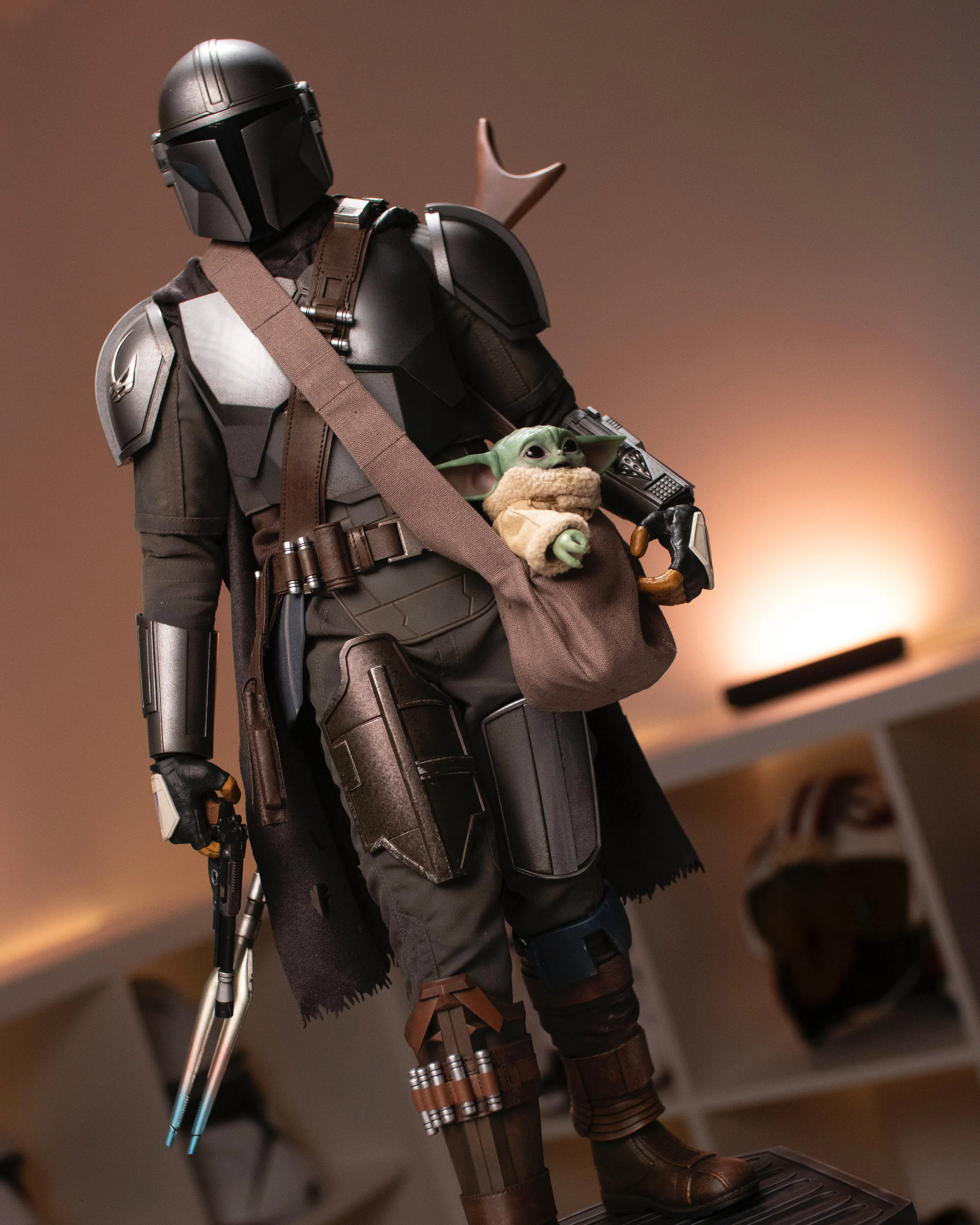 Hot toys QS017 The Mandalorian and the Child Deluxe version 1/4 Collectibles Set