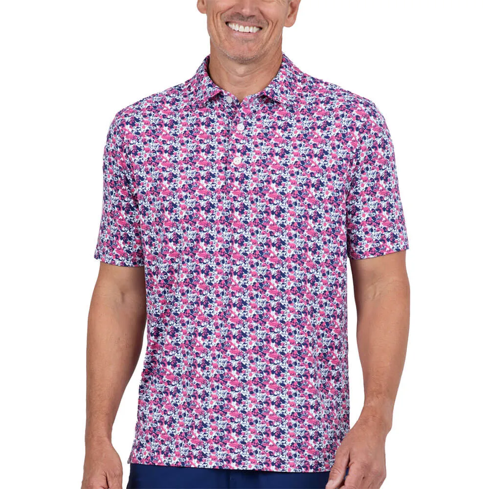 IBKUL Mens Chaos Polo Shirt - Watermelon/Ink