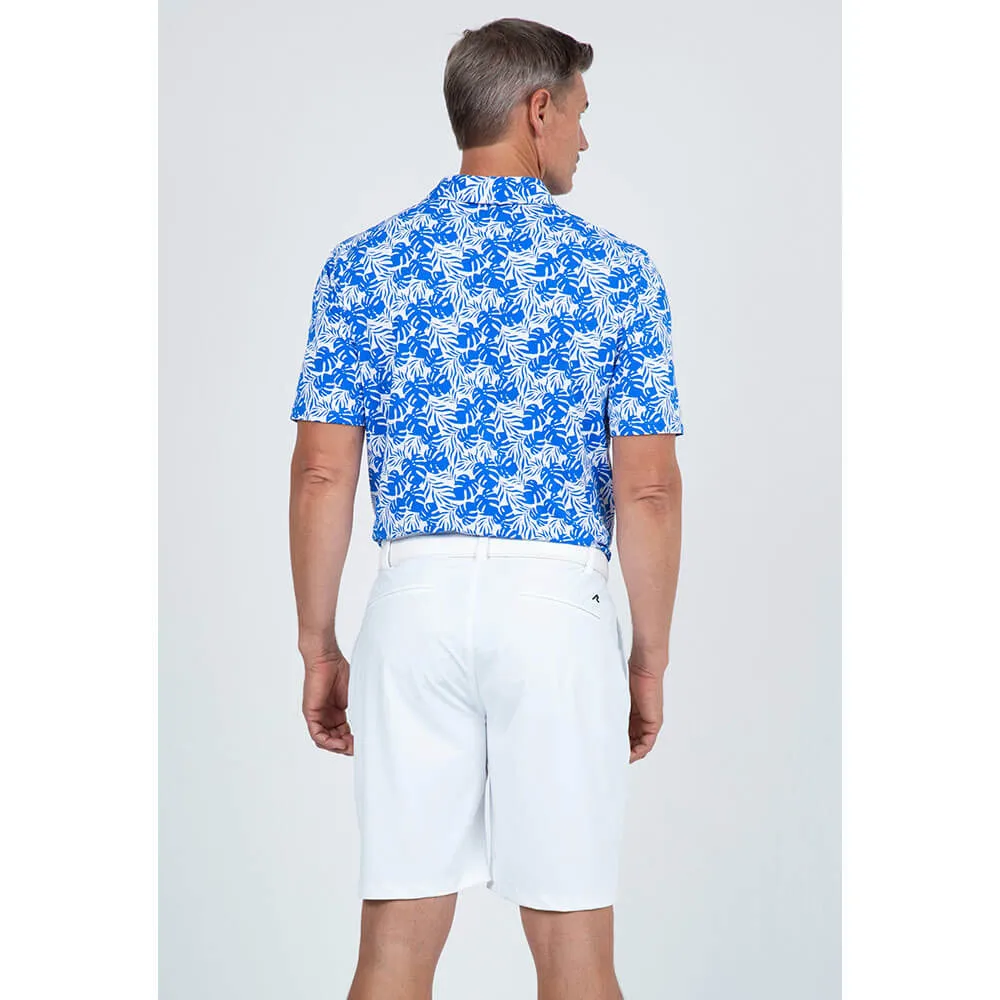 IBKUL Mens Tropical Polo Shirt - White/Royal