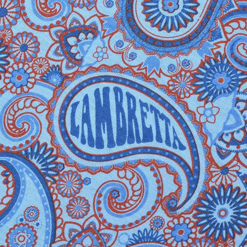 Lambretta Paisley Polo Shirt Sky