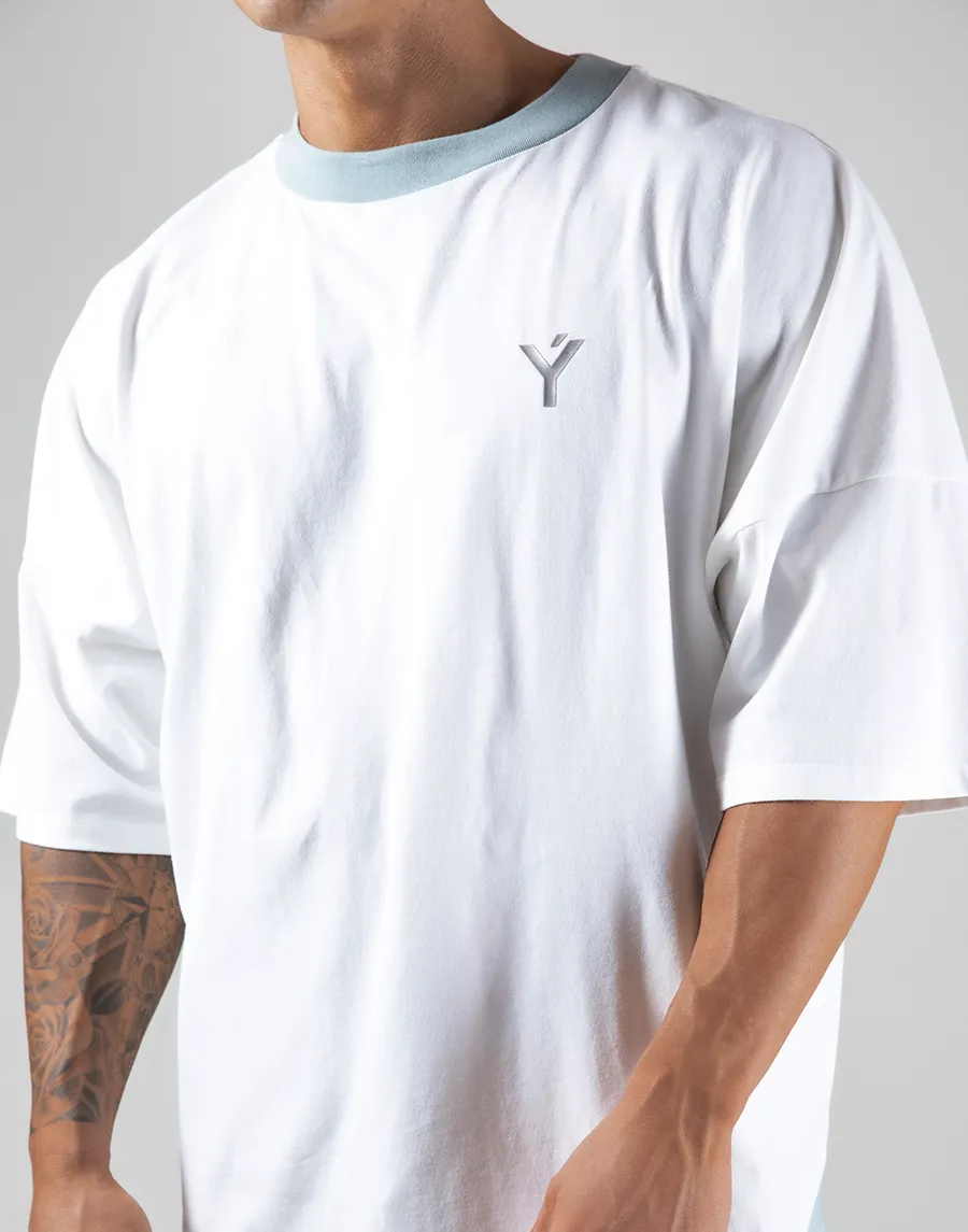 Layered Big T-Shirt "Wide Shoulder" - White