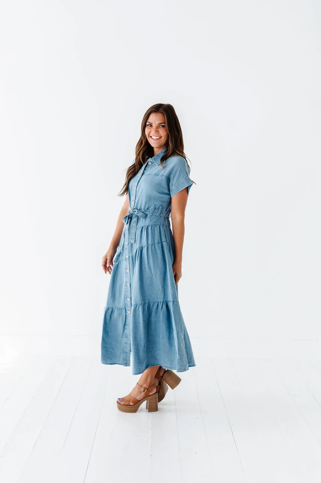 Lennox Dress in Denim Blue