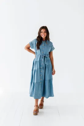 Lennox Dress in Denim Blue